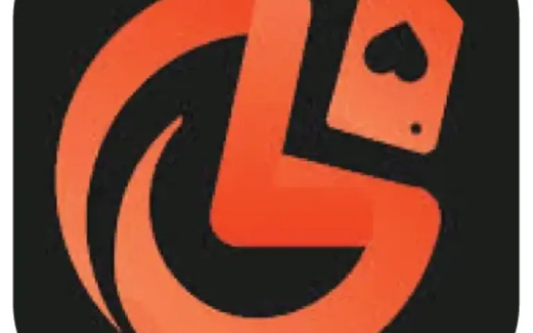 LuckPub game logo featuring an orange stylized 'L' with a spade card icon on a black background"